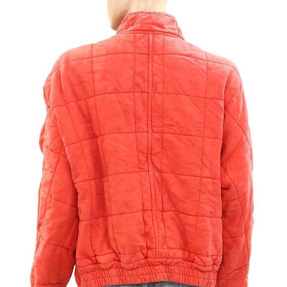 Free People Dolman Quilted Knit Jacket Top Oversized Zip-up Slouchy M NWT 284037 - Picture 9 of 9